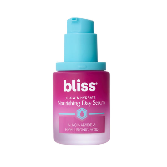 Bliss Glow & Hydrate Serum – Niacinamide + Hyaluronic Acid Face Serum with Vitamin E – Hydrating & Brightening Serum for Dull Skin, Pores & Uneven Tone – Lightweight Daily Skincare, 1 Fl Oz