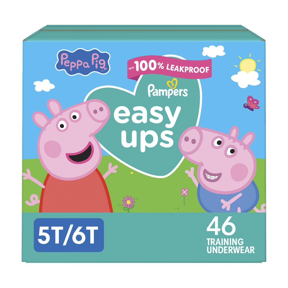 Pampers Easy Ups Training Underwear Peppa Pig Size 7 (5T6T), 46 Count