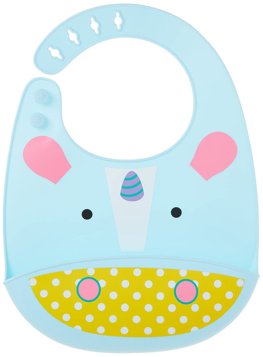 Skip Hop Silicone Baby Bib, Zoo Fold & Go, Unicorn