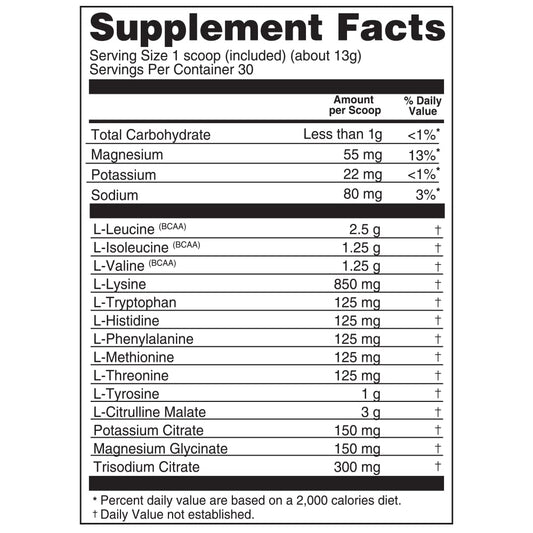 Believe Supplements Performance EAA - Essential Amino Acids Formula | Boost Muscle Recovery, Performance & Hydration | Sugar-Free & Delicious Flavors Available! (30 servings, White Slushie)