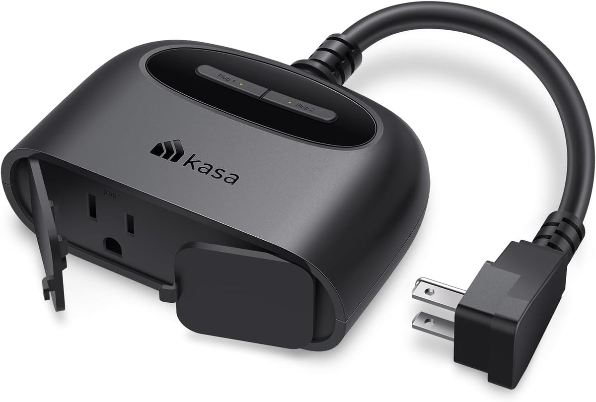 Kasa Smart Outdoor Smart Plug by TP-Link (KP400) - Smart WiFi Outlet with 2 Sockets, IP64 Waterproof, Works with Alexa and Google Home, 2.4GHz WiFi Required, No Hub Required, Sunset & Sunrise Offset