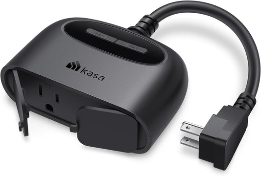 Kasa Smart Outdoor Smart Plug by TP-Link (KP400) - Smart WiFi Outlet with 2 Sockets, IP64 Waterproof, Works with Alexa and Google Home, 2.4GHz WiFi Required, No Hub Required, Sunset & Sunrise Offset