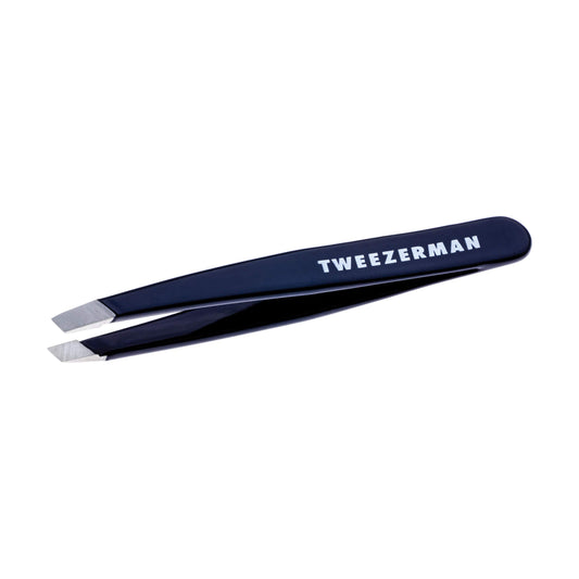 Tweezerman Exclusive Evening Blue Mini Slant Tweezer - Tweezers for Eyebrows, Travel Tweezers for Eyebrows, Facial Hair, Ingrown Hair