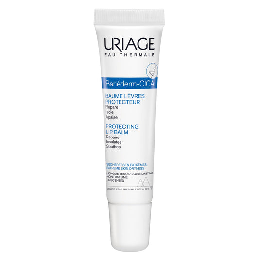 Uriage Bariéderm-CICA Lips Repairing Balm - Repairs, Insulates and Immediately Soothes Dry Chapped & Damaged Lips - With Glycerin - Long-Lasting Formula & Fragrance-Free - 15ml