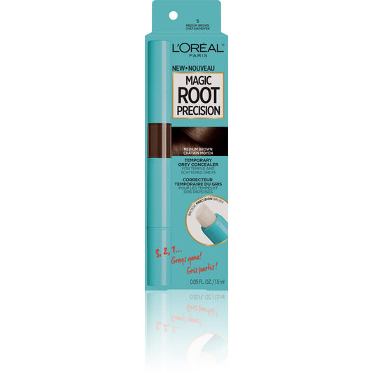 L'Oreal Paris Magic Root Precision Root Touch Up, Hair Dye, Medium Brown Hair Color, for Temples and Scattered Greys, 1 EA