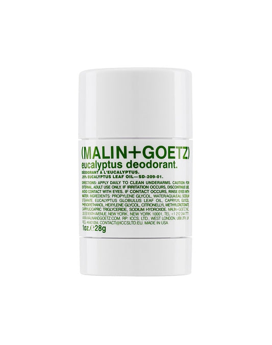 Malin + Goetz Travel Mini Eucalyptus Deodorant, natural effective odor & sweat defense, for all skin types, clear color, no residue/stains, free of aluminum, alcohol, baking soda, parabens 1oz