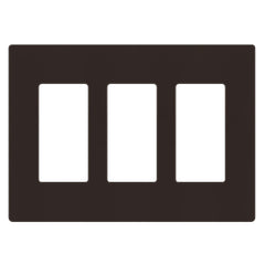 ENERLITES Screwless Decorator Wall Plate Child Safe Outlet Cover, Size 3-Gang 4.68" H x 6.53" L, Unbreakable Polycarbonate Thermoplastic, SI8833-BR, Glossy, Brown