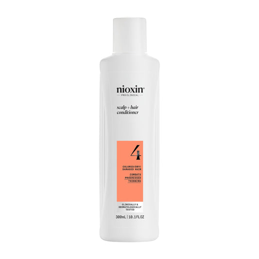 Nioxin System 4 Scalp + Hair Conditioner - Hair Thickening Conditioner for Damaged Hair with Progressed Thinning, 10 fl oz (Packaging May Vary)