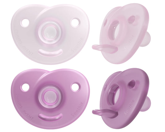 Philips Avent Soothie Heart Pacifier 0-3m, Pink/Light Pink, 4 pack, SCF099/42
