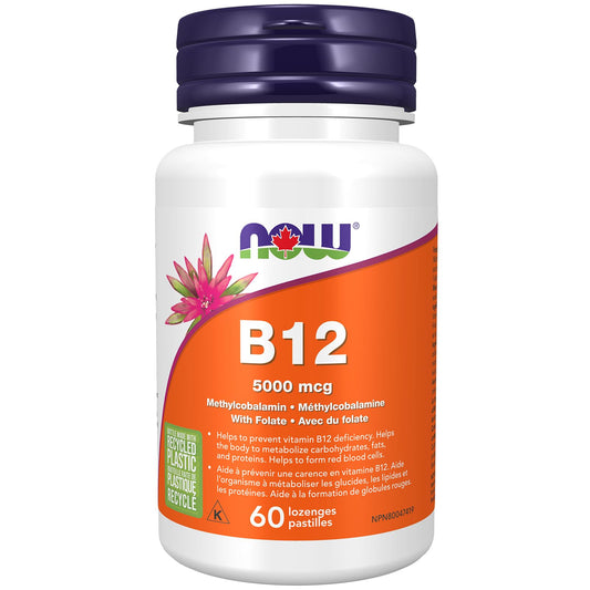 NOW Supplements, Methyl B-12 (Methylcobalamin) 5,000 mcg, Nervous System Health, 60 Lozenges