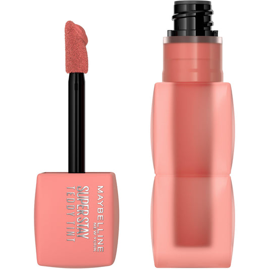 Maybelline Teddy Tint, Lip Stain, Soft Lip Tint, Light Feel, 12Hr Wear, Sheer or Blurred Finish, Current Mood
