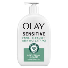 Olay Sensitive Facial Cleanser with Oat Extract Gentle Cream Cleanser, 473mL (16 fl oz)