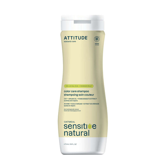 ATTITUDE Color Care Hair Shampoo for Sensitive Dry Scalp, Made in Canada, EWG Verified, Soothing Oat, Protects Color, Naturally Derived Ingredients, Vegan and Plant-Based, 473 mL