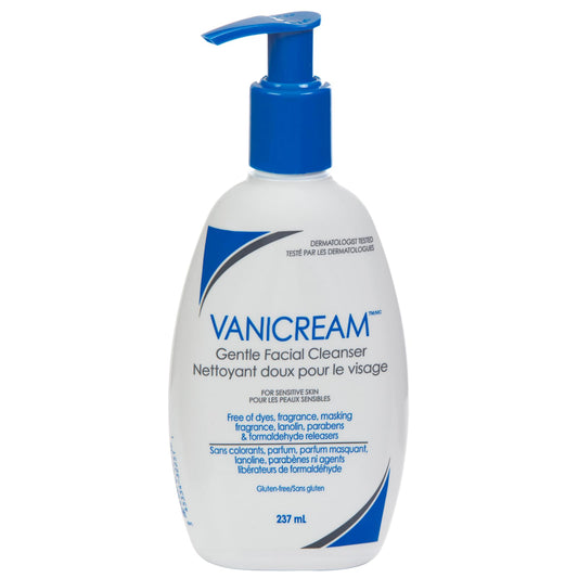 Vanicream Gentle Facial Cleanser, 237 mL – Sulfate-Free, Fragrance-Free, Dermatologist Tested for Sensitive Skin, Oil-Free, Gluten-Free, Daily Face Wash for Men & Women