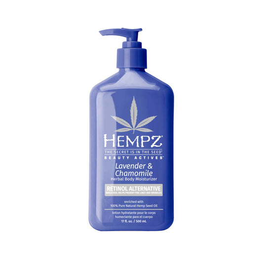 HEMPZ Body Lotion - Lavender & Chamomile Herbal Limited Edition Daily Moisturizing Cream, Shea Butter, Aloe, Lavender Extract Body Moisturizer - Skin Care Products, Hemp Seed Oil - 17 Fl Oz