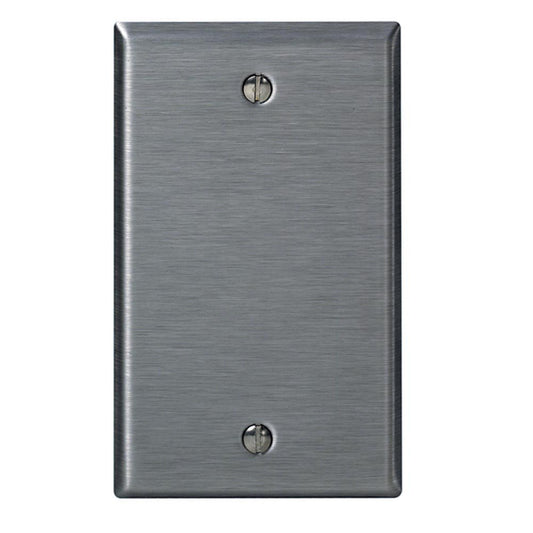 Leviton 1-Gang, No Device Blank Wallplate, Standard Size, 84014-40, Stainless Steel