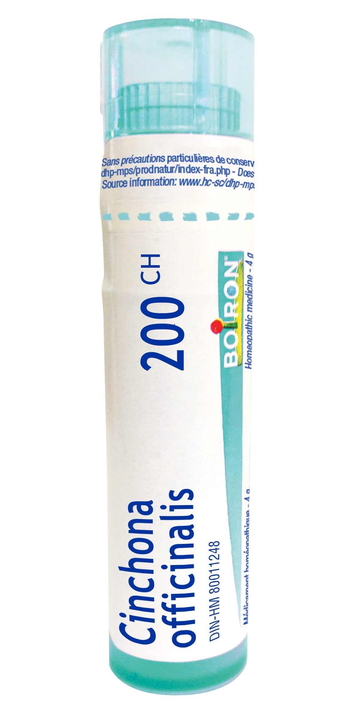 Boiron Cinchona officinalis 200ch,Homeopathic medicine. Each tube contains 4 g (approximately 80 pellets)