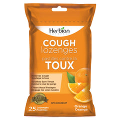 Herbion Naturals Cough Lozenges with Natural Orange Flavour, 25 Lozenges - Relieves Cough, Clears Nasal Congestion, Soothes Sore Throat; For Adults and Children 12 years and above