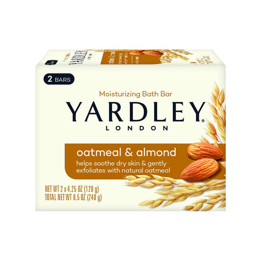 Yardley Oatmeal & Almond 2-Bar Soap, 240 Grams