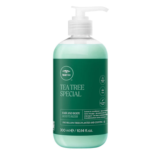 Tea Tree Hair and Body Moisturizer Leave-In Conditioner, Body Lotion, After-Shave Cream, For All Hair + Skin Types, 300 ml