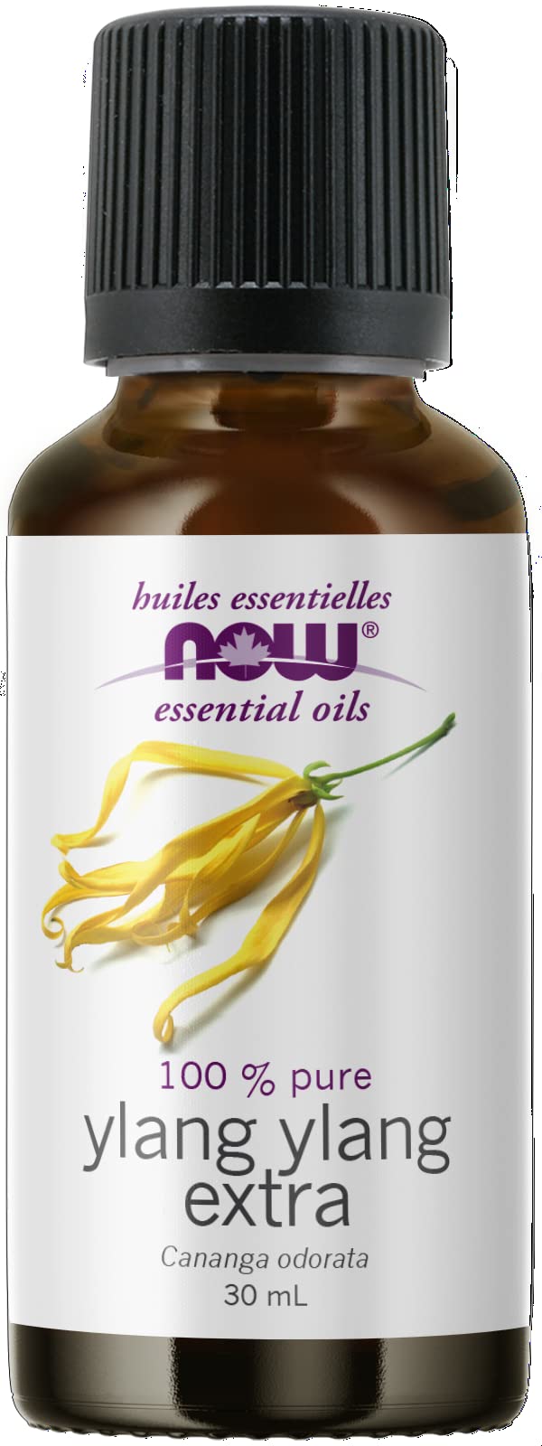 NOW Essential Oils, Ylang Ylang Extra Oil, Comforting Aromatherapy Scent, Steam Distilled, 100% Pure, Vegan, Child Resistant Cap, 30mL