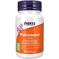 NOW Supplements, Policosanol 20 mg, Double Strength, Blend of Long-Chain Fatty alcohols (LCFAs) Derived from Sugar Cane, 90 Veg Capsules