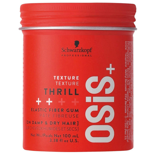 Schwarzkopf OSiS+ Thrill Elastic Medium Hold Hair Gum, Shine & Bendable Texture, Slicked Back Hair & Flyways, Long Lasting for All Hair Types, 100mL