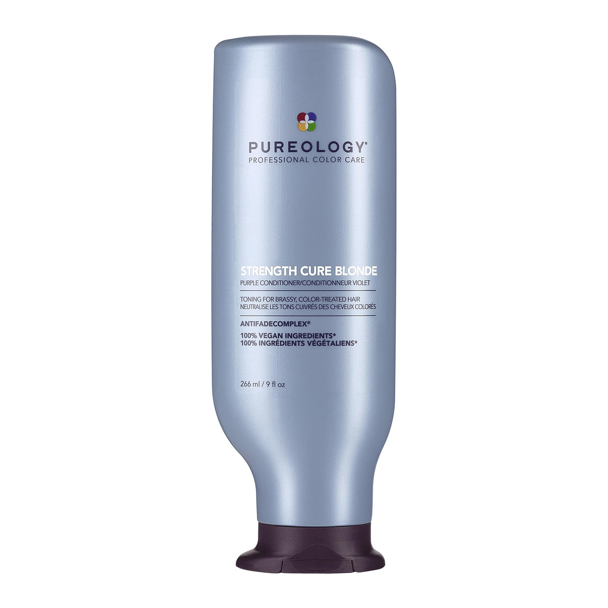 Pureology Strength Cure Blonde Purple Conditioner, Toning for Blonde Bleached Hair, Neutralizes Brassy Yellow Tones, Vegan, Sulfate-Free