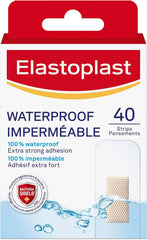 Elastoplast Aqua Protect Waterproof Adhesive Bandages | 40 Strips, Transparent | 100% Waterproof | Extra Strong Adhesion | Ideal for washing, showering, bathing and swimming | Non-stick Wound Pad