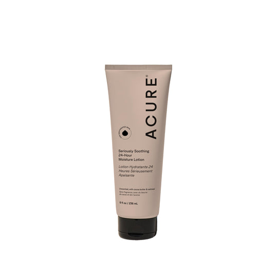 Acure Seriously Soothing 24hr Moisture Lotion 100% Vegan for Dry to Sensitive Skin Cocoa Butter & Colloidal Oatmeal - Unscented, Soothes & Moisturizes 8 fl Oz (ET1182)