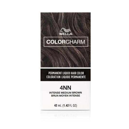 COLORCHARM Permanent Liquid Hair Color for Gray Coverage | 4NN Intense Med Brown |1.42 Fl Oz | 42 ml - Packaging May Vary