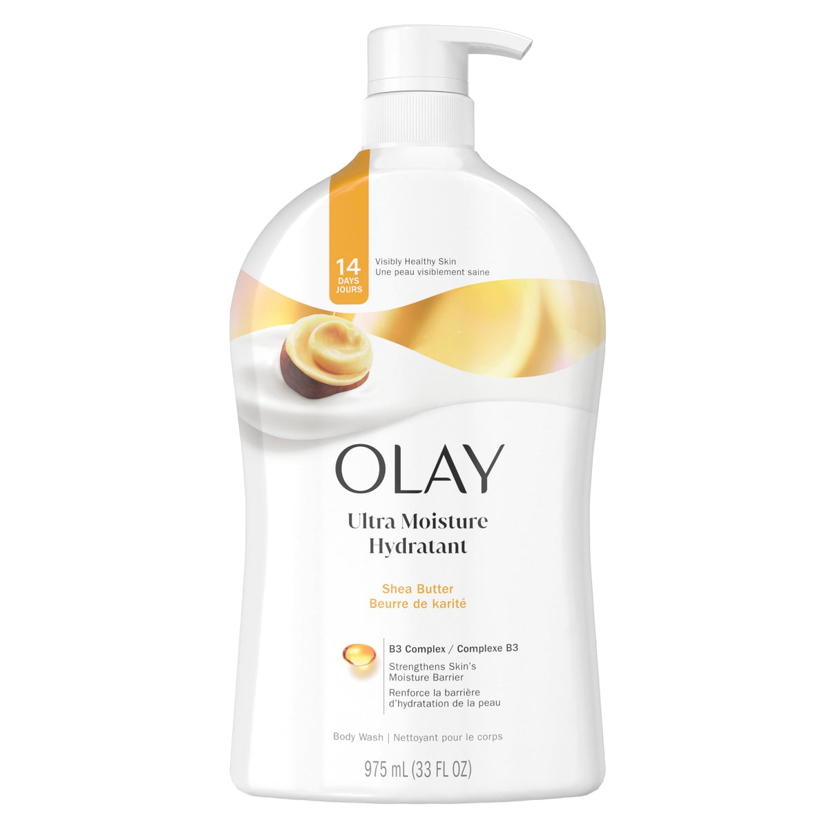 Olay Ultra Moisture Body Wash with Shea Butter, Free from Parabens, 975 ml
