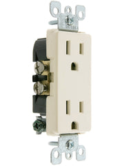 Leviton Decora Duplex Receptacle, 15 Amp, 125 Volt, Residential Grade, Grounding, 05325-00T, Light Almond