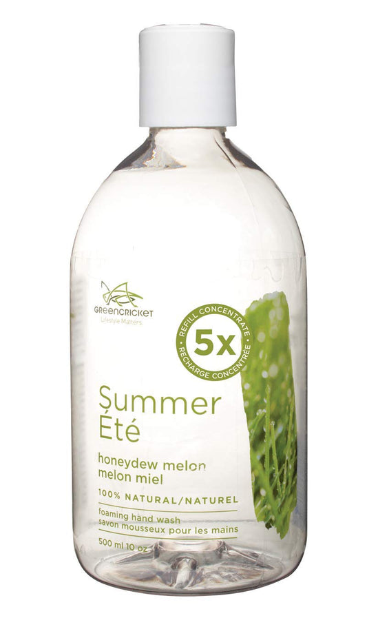 Green Cricket 100% Natural Summer (honey dew melon) Foaming Hand Wash Refill Concentrate 500 ml 500ml