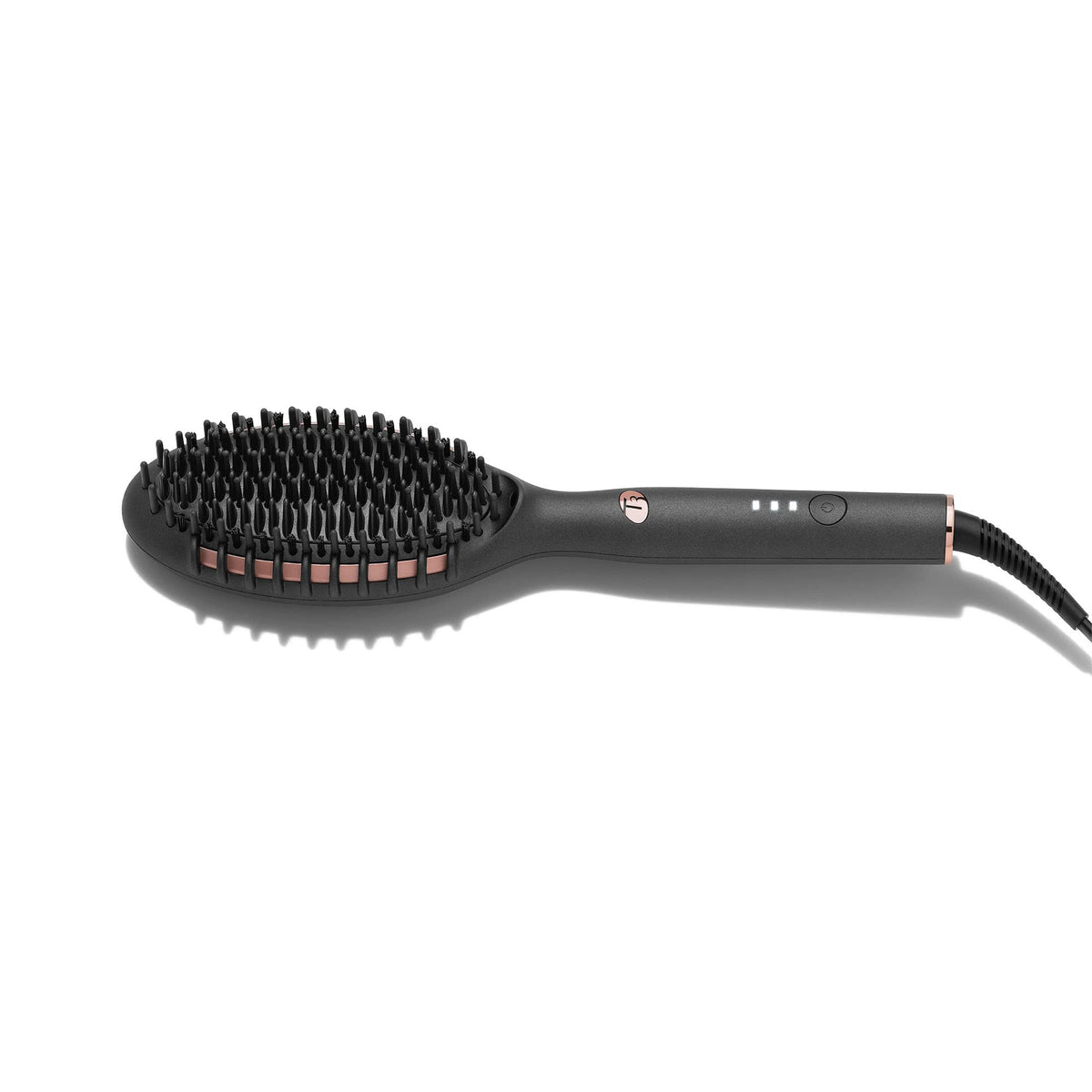 T3 Edge Heated Smoothing, Styling & Straightening Brush with Ion Generator, 3 Heat Settings, Custom-Blend Ceramic Surface