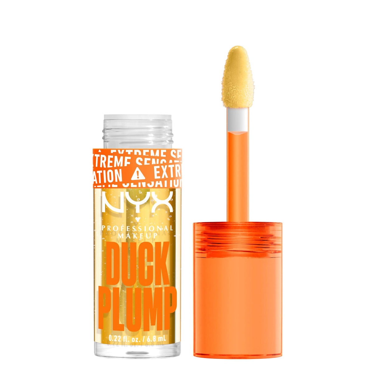 NYX PROFESSIONAL MAKEUP, Duck Plump High Pigment Lip Gloss, Plumping lip gloss, High pigment color, Vegan formula - Clearly Spicy (Clear Yellow)