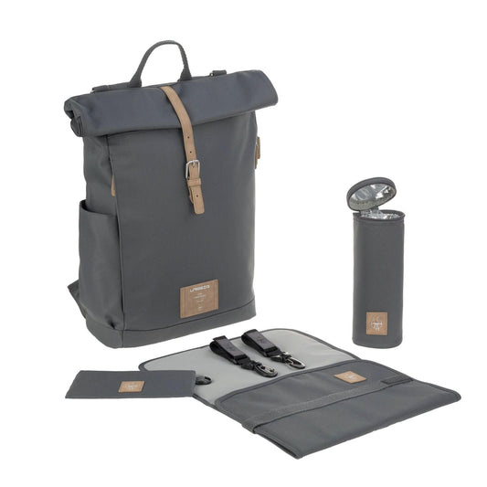 Lassig Green Label Rolltop Backpack Diaper Bag Anthracite