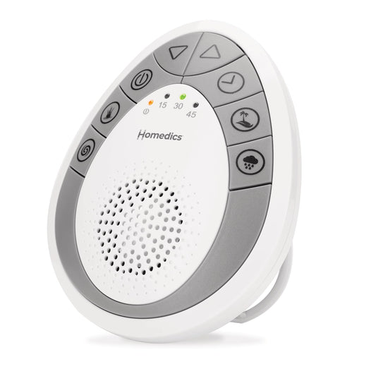 HoMedics White Noise Sound Machine | Portable Sleep Therapy for Home, Office, Baby & Travel | 4 Relaxing & Soothing Nature Sounds, Battery Operated, Auto-Off Timer