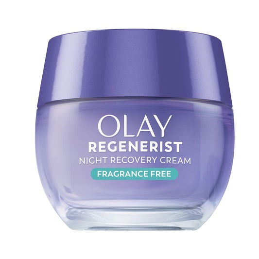 Olay Face Moisturizer, Anti-Aging Night Cream for Women - Fragrance-Free Skin Care, Instant Hydration, Anti-Wrinkle, Reduces Fine Lines, Exfoliates, Smooths Texture - Niacinamide, Amino Pepitde, 50 mL [Packaging may Vary]