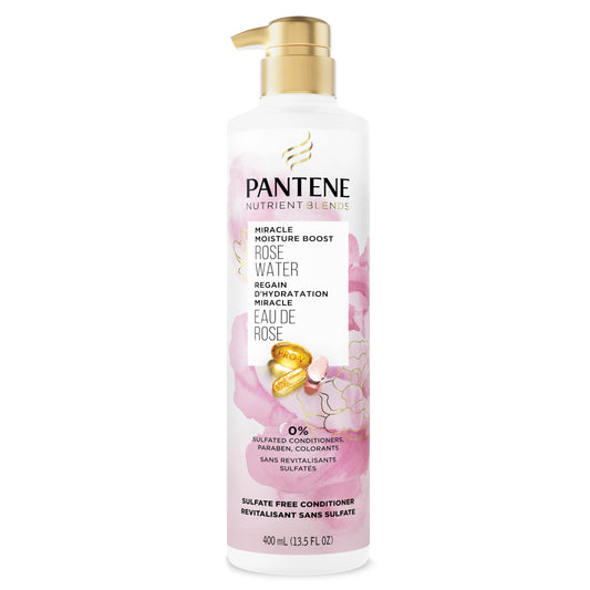 Pantene Nutrient Blends Sulfate Free Miracle Moisture Boost with Rose Water Conditioner, 400 mL