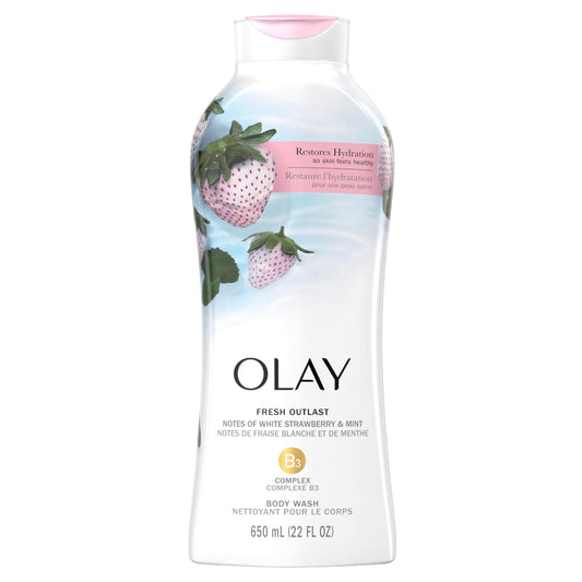 Olay Fresh Outlast Cooling White Strawberry & Mint Body Wash 650mL