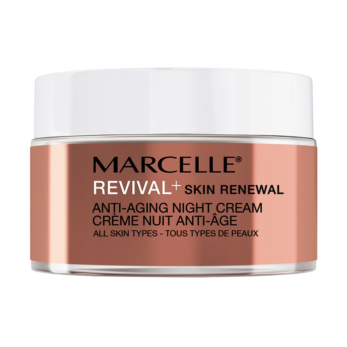 Marcelle Revival+ Skin Renewal Anti-Aging Night Cream, All Skin Types, 45+, Redensifying, Moisturizing & Smoothing, Cruelty-Free, Hypoallergenic, Paraben-Free, Fragrance-Free, Oil-Free, 50 mL