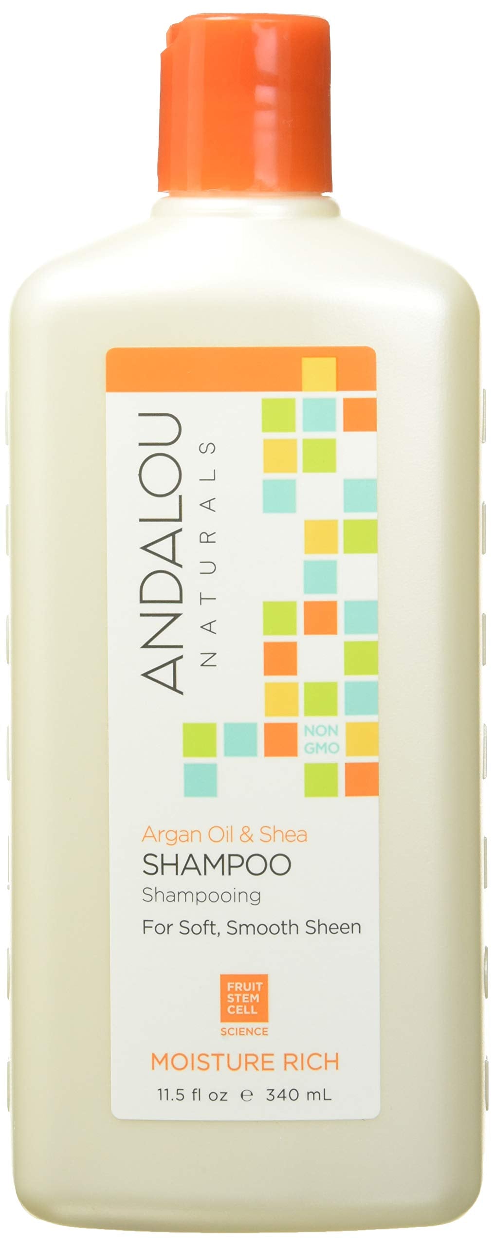 Andalou Naturals - Argan Oil and Shea Butter Moisture Rich Shampoo, Soft, Smooth Hair Shine for Women and Men, 340 mL