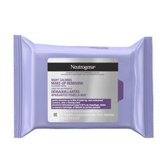 Neutrogena Night Calming Makeup Removing Cleansing Wipes, Nighttime Cleansing Facial Wipes Remove Sweat, Sunscreen, Dirt & Waterproof Makeup & Calming scent, Hypoallergenic, 100% Plant Based Cloth, 25 ct