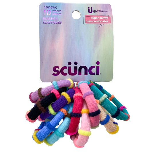 Scunci Kids 10-pc Assorted ColourBlock Ponytailers (55036WC)