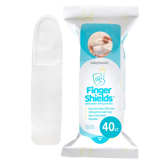 Baby Brezza Finger Shields - Mess Free Diaper Rash Cream Applicator - Keeps Fingers Nails 100% Clean - No More Cleaning Butt Paste Spatula. Perfect for Travel, Newborn + Baby Shower Gifts, 40CT