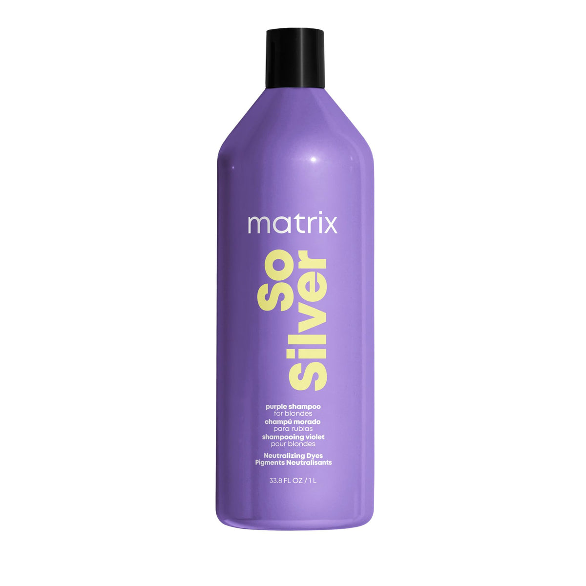 Matrix So Silver Purple Shampoo, Neutralizes Yellow Tones, For Blonde, Grey, and Platinum Hair, Color Depositing and Clarifying Shampoo For Color Treated Hair, Vegan