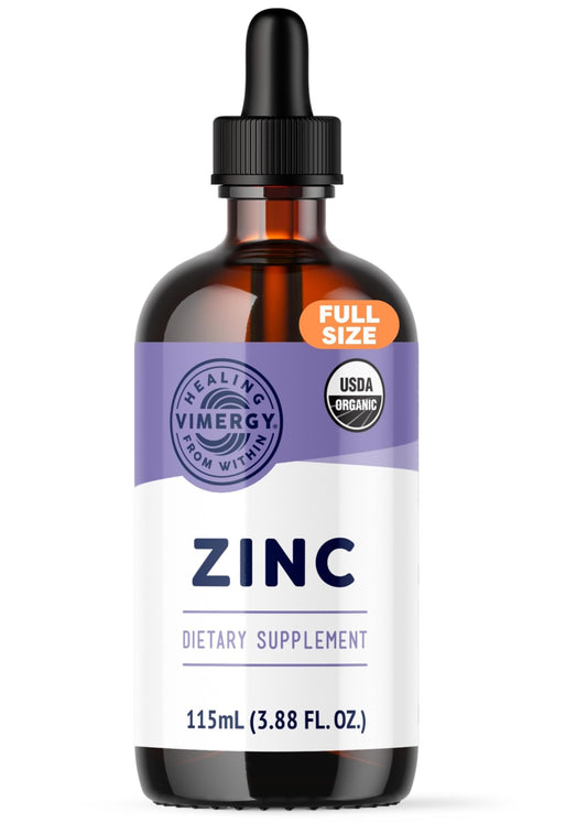 Vimergy Liquid Organic Zinc – Fast-Absorbing Immune Support* – Promotes Healthy Bones & Skin – USDA Certified Organic, Vegan, Non-GMO – 57 Servings (115 mL)