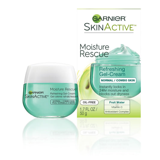 Garnier Moisture Rescue Face Moisturizer Gel Cream, 24 Hour Hydrating Skin Care with Vitamin E & Antioxidants, Lightweight + Oil Free, 50ml