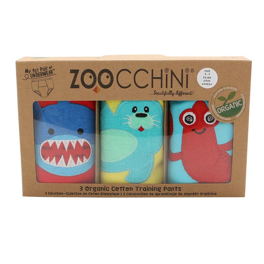 Zoocchini Organic Cotton 3 Piece Potty Training Boys Ocean Pals 3T-4T